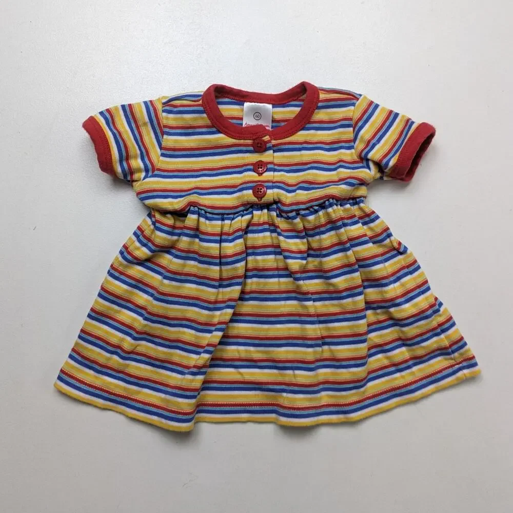 Hanna Andersson Dress Baby Girls Size 3-6m Rainbow Stripe